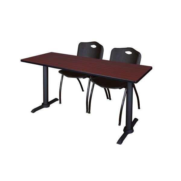 Rectangle Tables > Training Tables > Cain Training Table & Chair Sets, 66 X 24 X 29, Mahogany