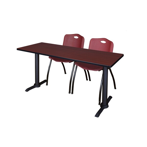 Rectangle Tables > Training Tables > Cain Training Table & Chair Sets, 66 X 24 X 29, Mahogany