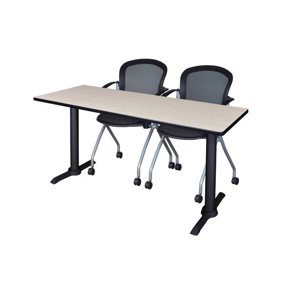 Rectangle Tables > Training Tables > Cain Training Table & Chair Sets, 66 X 24 X 29, Maple