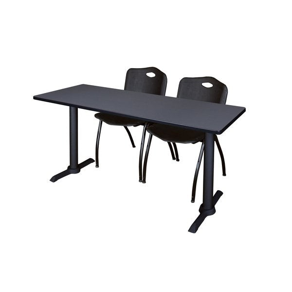 Rectangle Tables > Training Tables > Cain Training Table & Chair Sets, 72 X 24 X 29, Grey