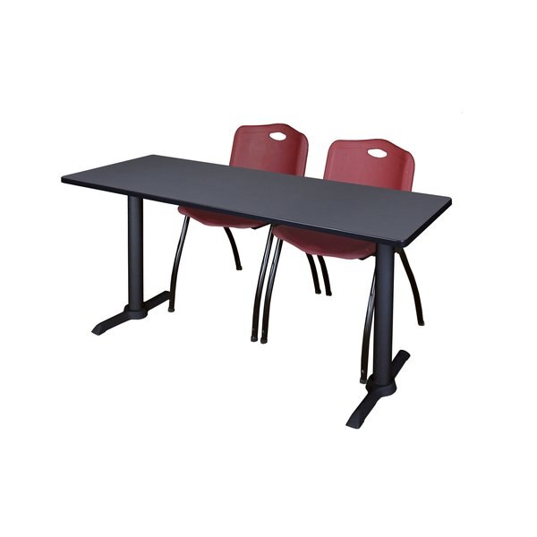 Rectangle Tables > Training Tables > Cain Training Table & Chair Sets, 72 X 24 X 29, Grey