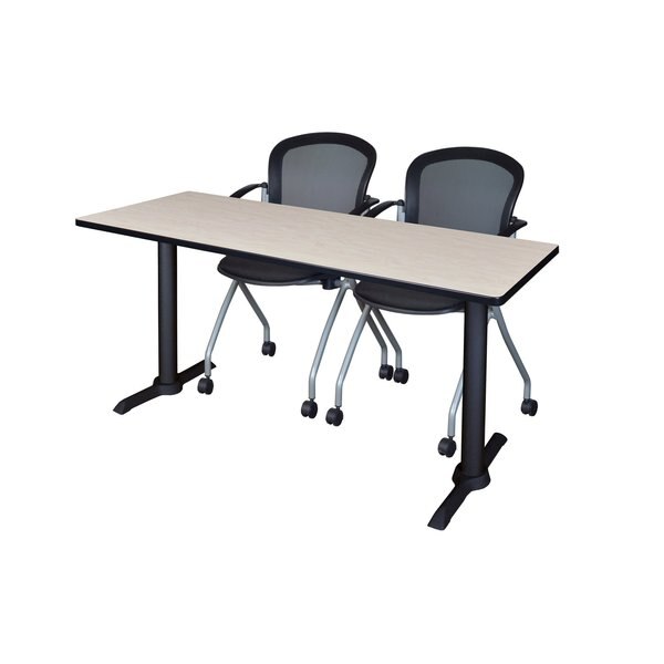 Rectangle Tables > Training Tables > Cain Training Table & Chair Sets, 72 X 24 X 29, Maple