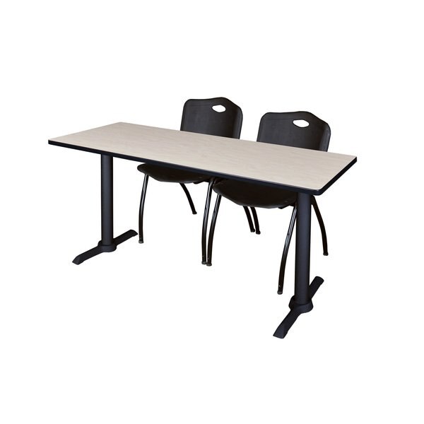 Rectangle Tables > Training Tables > Cain Training Table & Chair Sets, 72 X 24 X 29, Maple