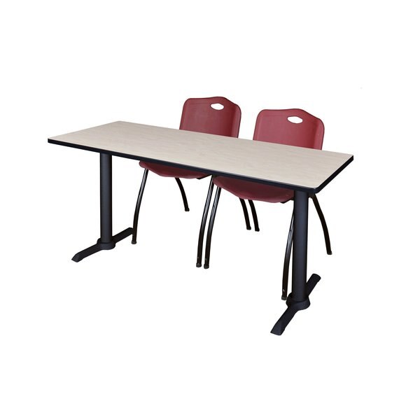 Rectangle Tables > Training Tables > Cain Training Table & Chair Sets, 72 X 24 X 29, Maple