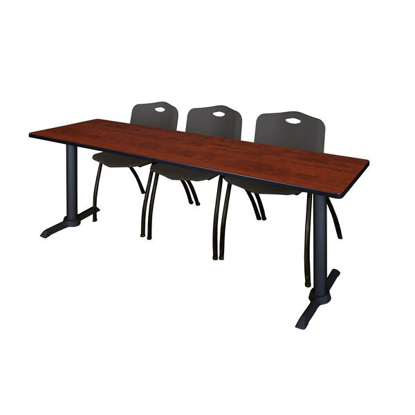Rectangle Tables > Training Tables > Cain Training Table & Chair Sets, 84 X 24 X 29, Cherry