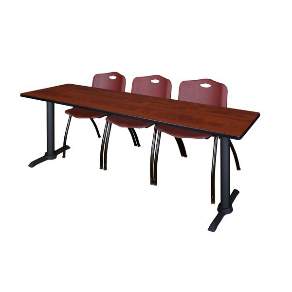 Rectangle Tables > Training Tables > Cain Training Table & Chair Sets, 84 X 24 X 29, Cherry