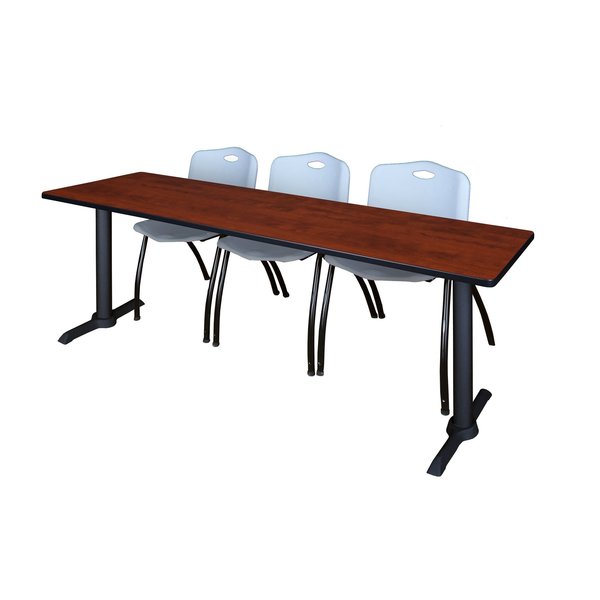 Rectangle Tables > Training Tables > Cain Training Table & Chair Sets, 84 X 24 X 29, Cherry