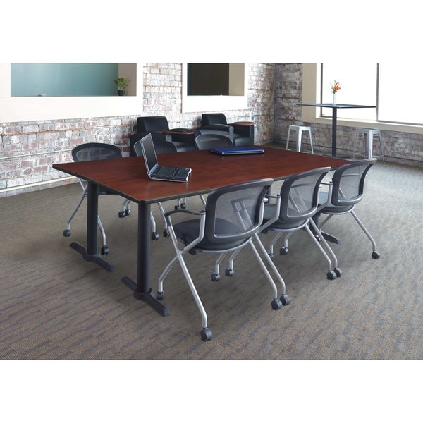 Rectangle Tables > Training Tables > Cain Training Tables, 84 X 24 X 29, Wood|Metal Top, Cherry