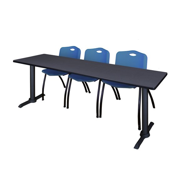 Rectangle Tables > Training Tables > Cain Training Table & Chair Sets, 84 X 24 X 29, Grey