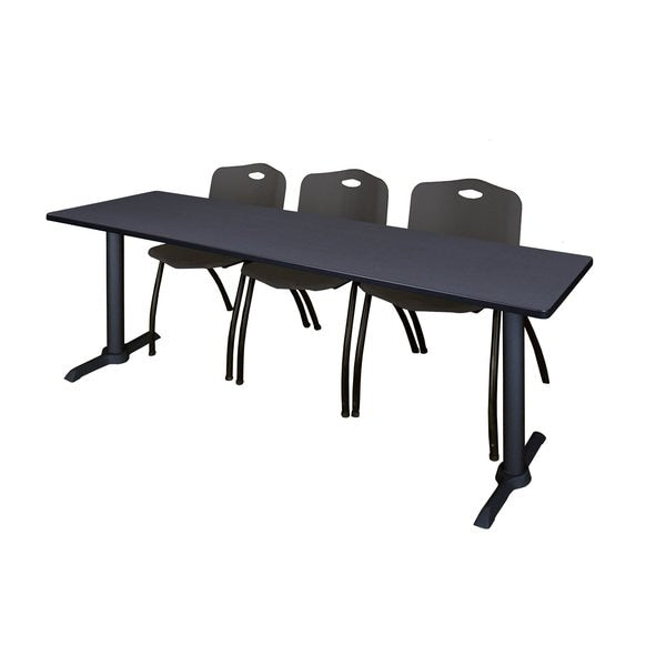 Rectangle Tables > Training Tables > Cain Training Table & Chair Sets, 84 X 24 X 29, Grey