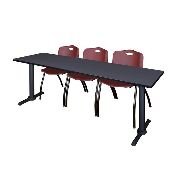 Rectangle Tables > Training Tables > Cain Training Table & Chair Sets, 84 X 24 X 29, Grey