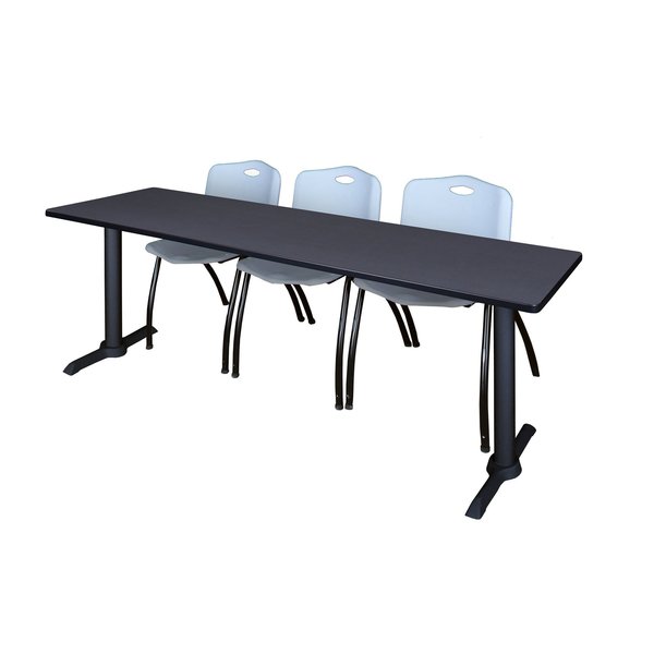 Rectangle Tables > Training Tables > Cain Training Table & Chair Sets, 84 X 24 X 29, Grey