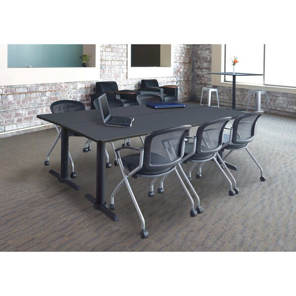 Rectangle Tables > Training Tables > Cain Training Tables, 84 X 24 X 29, Wood|Metal Top, Grey