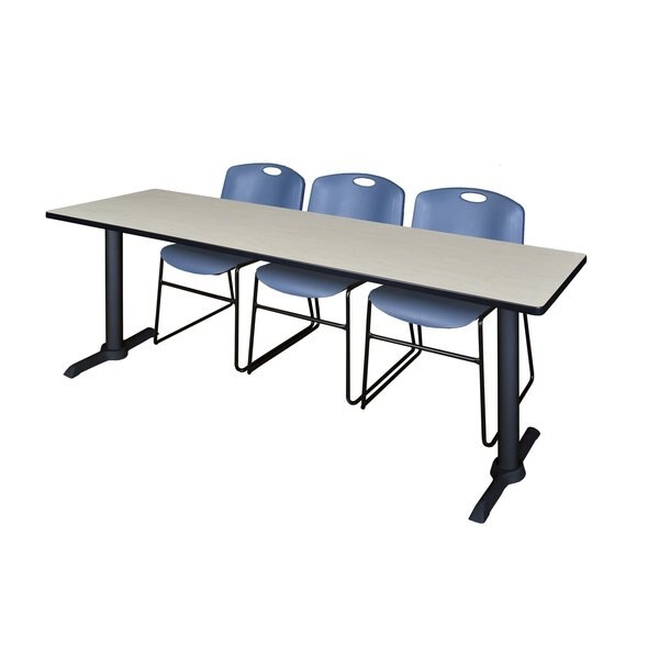 Rectangle Tables > Training Tables > Cain Training Table & Chair Sets, 84 X 24 X 29, Maple