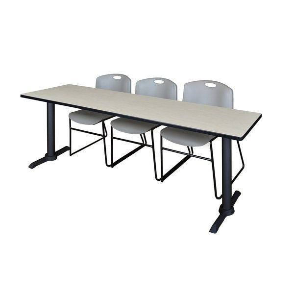Rectangle Tables > Training Tables > Cain Training Table & Chair Sets, 84 X 24 X 29, Maple
