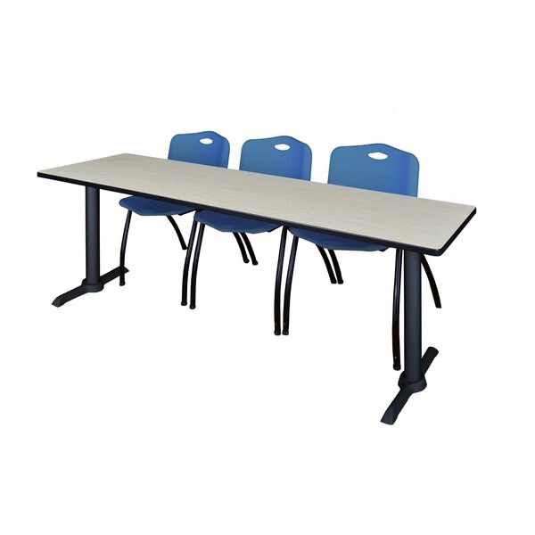 Rectangle Tables > Training Tables > Cain Training Table & Chair Sets, 84 X 24 X 29, Maple