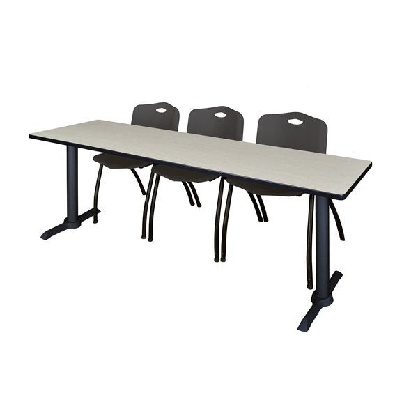 Rectangle Tables > Training Tables > Cain Training Table & Chair Sets, 84 X 24 X 29, Maple