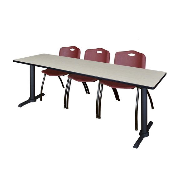 Rectangle Tables > Training Tables > Cain Training Table & Chair Sets, 84 X 24 X 29, Maple
