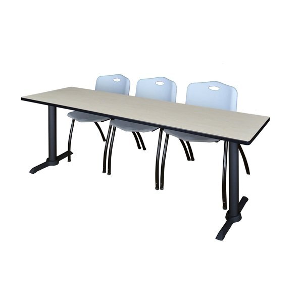 Rectangle Tables > Training Tables > Cain Training Table & Chair Sets, 84 X 24 X 29, Maple