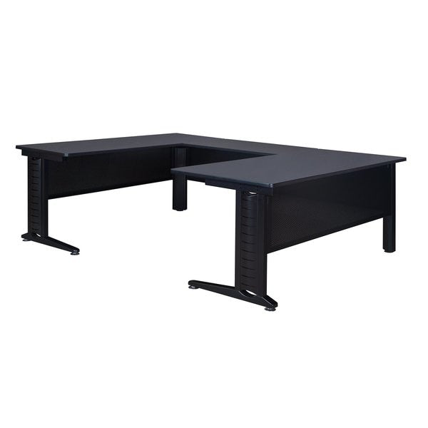 Desk Shell, 96 D, 72 W, 29 H, Grey, Wood|Metal