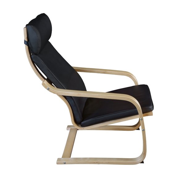 Seating > Side & Guest > Bentwood Lounge Chairs, 26.5 W 31 L 36 H, Wood|Bonded Leather Seat