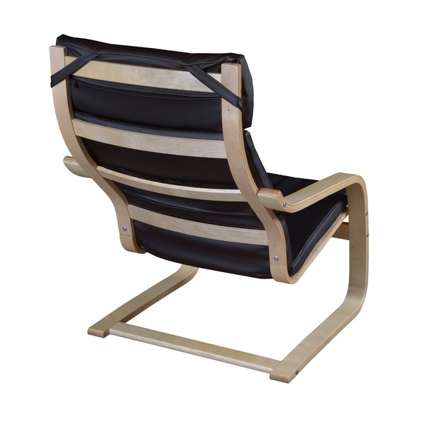 Seating > Side & Guest > Bentwood Lounge Chairs, 26.5 W 31 L 36 H, Wood|Bonded Leather Seat