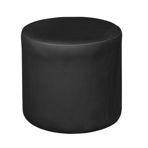 Logan Round Ottoman, Black