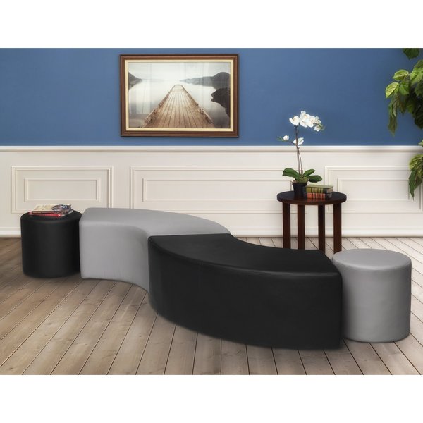 Logan Round Ottoman, Black