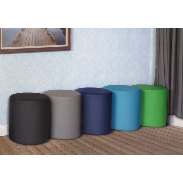 Logan Round Ottoman, Black