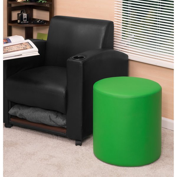 Logan Round Ottoman, Envy Green
