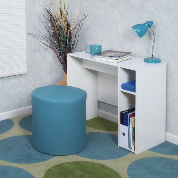 Logan Round Ottoman, Peacock Teal
