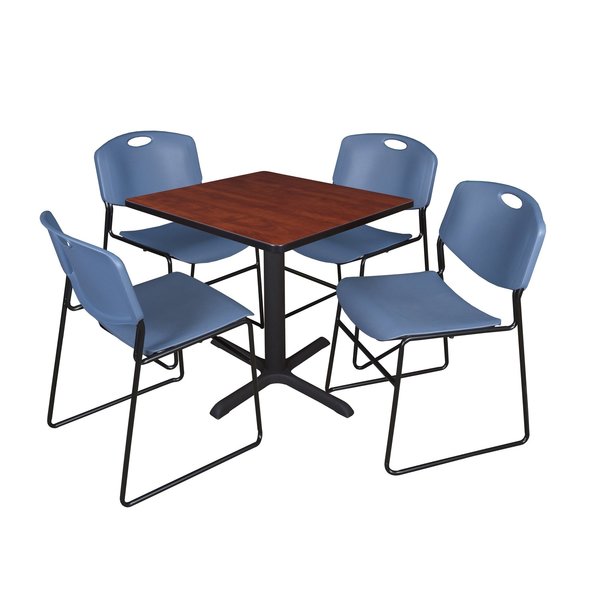 Square Tables > Breakroom Tables > Cain Square Table & Chair Sets, 30 W, 30 L, 29 H, Cherry