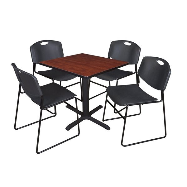 Square Tables > Breakroom Tables > Cain Square Table & Chair Sets, 30 W, 30 L, 29 H, Cherry