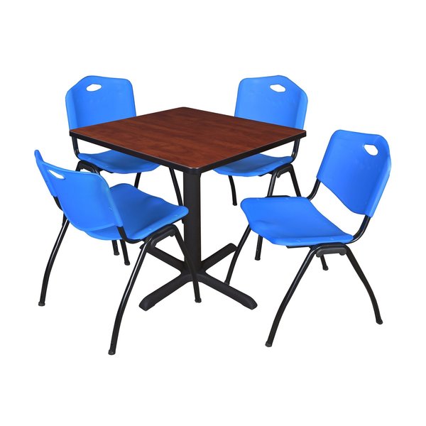 Square Tables > Breakroom Tables > Cain Square Table & Chair Sets, 30 W, 30 L, 29 H, Cherry