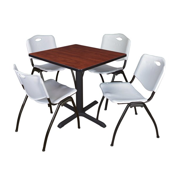 Square Tables > Breakroom Tables > Cain Square Table & Chair Sets, 30 W, 30 L, 29 H, Cherry