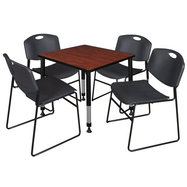 Tables > Height Adjustable > Square Table & Chair Sets, 30 X 30 X 23-35