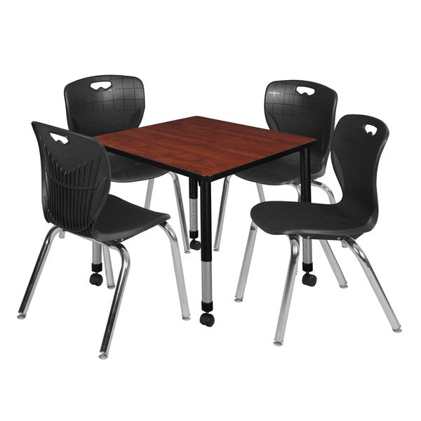 Tables > Height Adjustable > Square Mobile Table & Chair Sets, 30 X 30 X 23-34