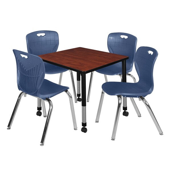 Tables > Height Adjustable > Square Mobile Table & Chair Sets, 30 X 30 X 23-34
