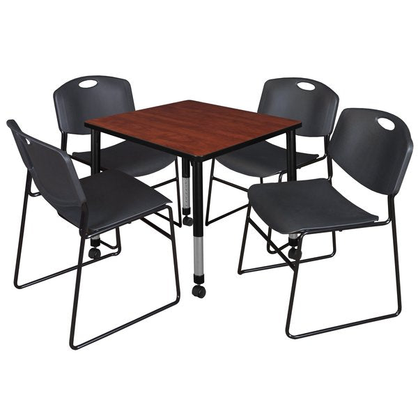 Tables > Height Adjustable > Square Mobile Table & Chair Sets, 30 X 30 X 23-34