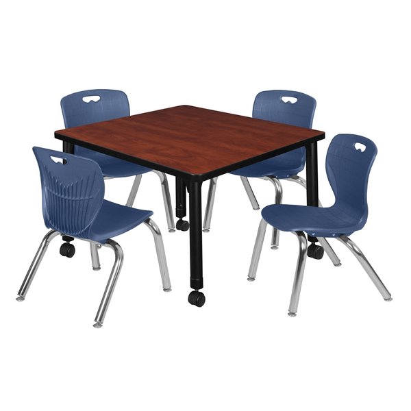 Tables > Height Adjustable > Square Mobile Table & Chair Sets, 30 X 30 X 23-34