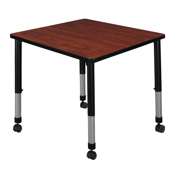 Tables > Height Adjustable > Square Mobile Tables, 30 X 30 X 23-34, Wood|Metal Top
