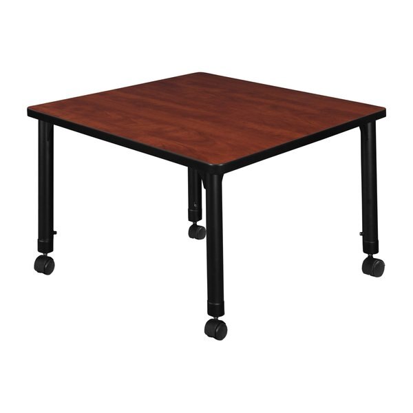 Tables > Height Adjustable > Square Mobile Tables, 30 X 30 X 23-34, Wood|Metal Top