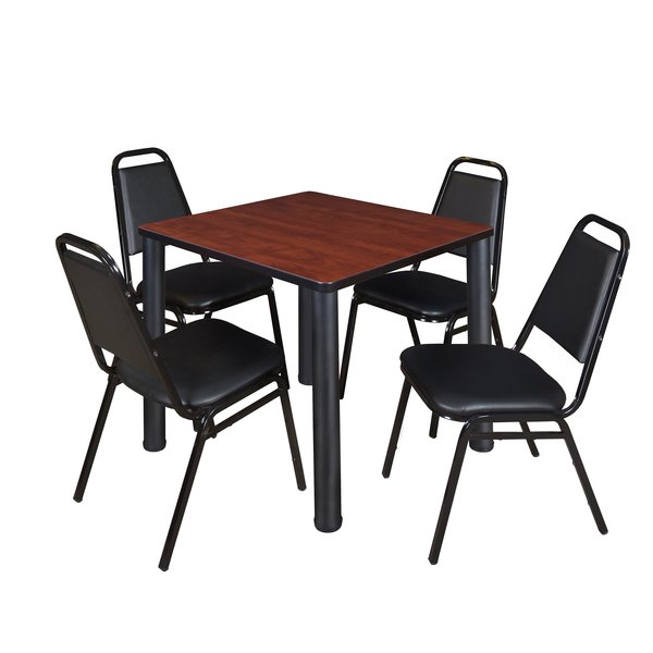 Square Tables > Breakroom Tables > Kee Square Table & Chair Sets, 30 W, 30 L, 29 H, Cherry