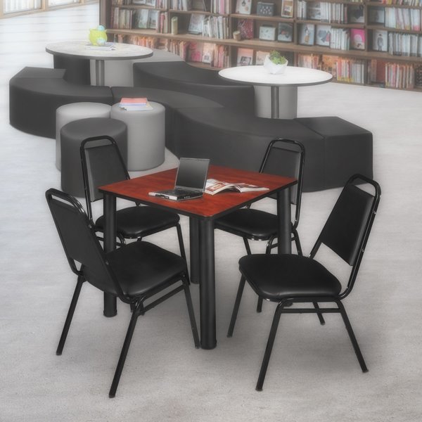 Square Tables > Breakroom Tables > Kee Square Table & Chair Sets, 30 W, 30 L, 29 H, Cherry