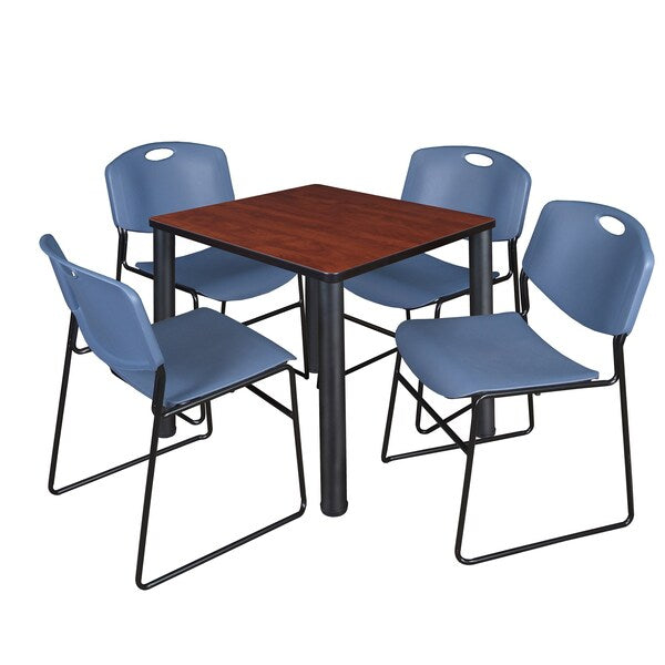 Square Tables > Breakroom Tables > Kee Square Table & Chair Sets, 30 W, 30 L, 29 H, Cherry