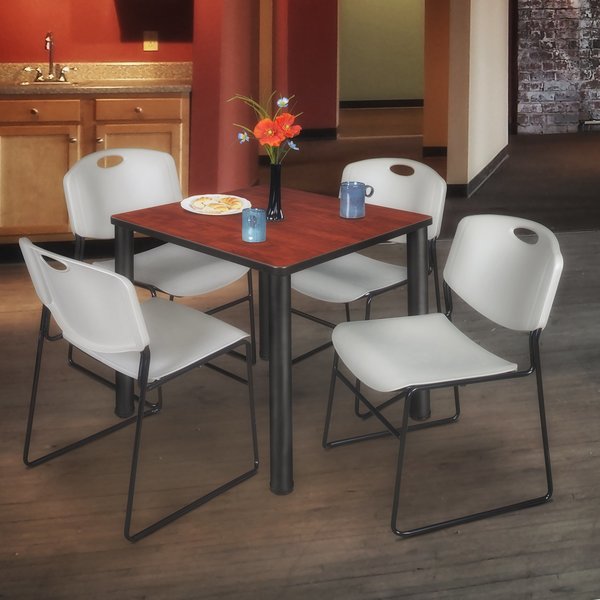 Square Tables > Breakroom Tables > Kee Square Table & Chair Sets, 30 W, 30 L, 29 H, Cherry
