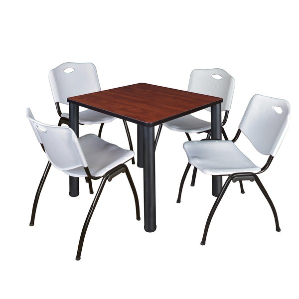Square Tables > Breakroom Tables > Kee Square Table & Chair Sets, 30 W, 30 L, 29 H, Cherry