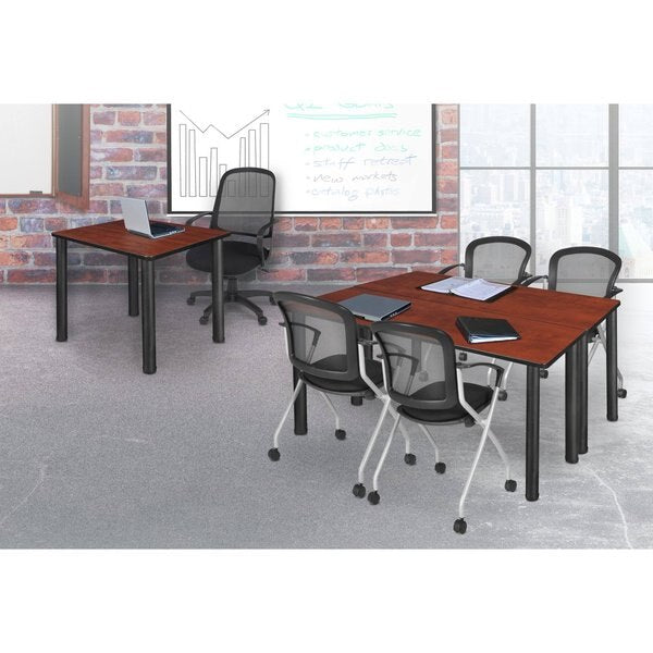 Square Tables > Breakroom Tables > Kee Square & Round Tables, 30 W, 30 L, 29 H, Wood|Metal Top