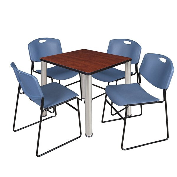 Square Tables > Breakroom Tables > Kee Square Table & Chair Sets, 30 W, 30 L, 29 H, Cherry