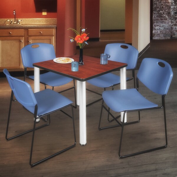 Square Tables > Breakroom Tables > Kee Square Table & Chair Sets, 30 W, 30 L, 29 H, Cherry